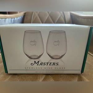 MASTERS golf stemless wine glasses(set of 2) 19 ounces